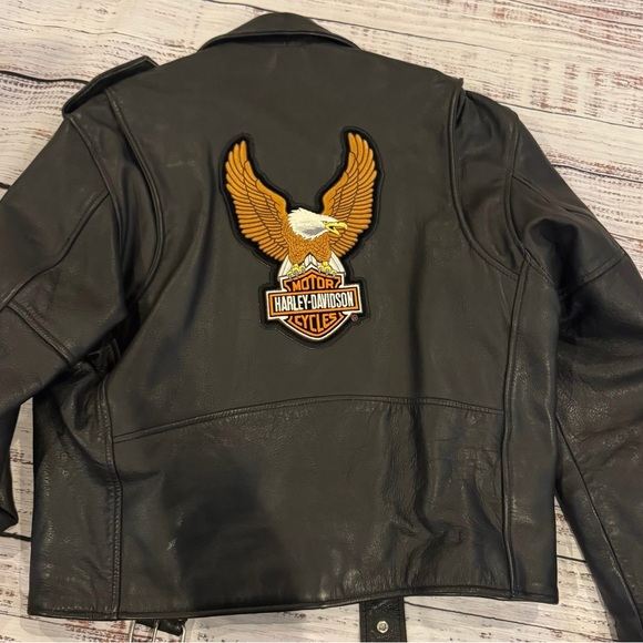 Women’s Black Leather Biker Jacket - Picture 5 of 6